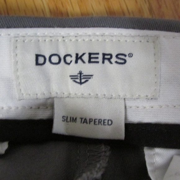 DOCKERS MEN'S SIZE 28 X 30 PANTS EASY KHAKI GRAY SLIM FIT ALL MOTION COMFORT NWT - Picture 9 of 14